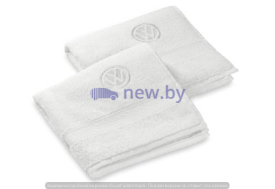 Набор из 2-х полотенец для рук Volkswagen Logo Hands Towel, 2 pcs, White, артикул 000084501C084