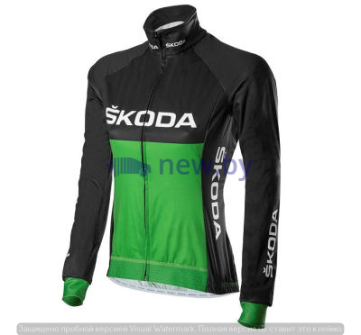 Женская велосипедная куртка Skoda Cycling Jacket, Ladies, Black/Green, артикул 000084613FBD