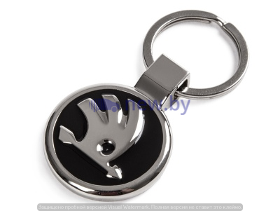 Металлический брелок Skoda Logo Keyring, Silver/Black, артикул 000087010BL