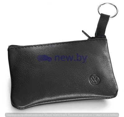 Кожаный чехол для ключей Volkswagen Leather Key Pouch, Black, артикул 000087402A