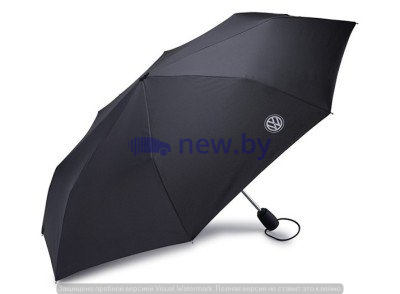 Складной зонт Volkswagen Logo Compact Umbrella, Black, артикул 000087602K