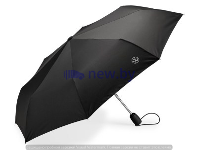 Складной зонт Volkswagen Logo Compact Umbrella, Black NM, артикул 000087602P