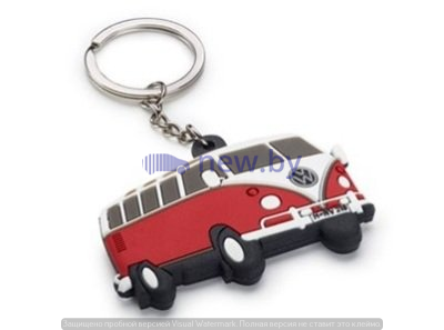 Резиновый брелок Volkswagen T1 Bulli, Red, артикул 2K0087010