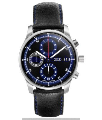 Наручные часы хронограф Audi Sport Chronograph, Black/Blue, артикул 3101700300