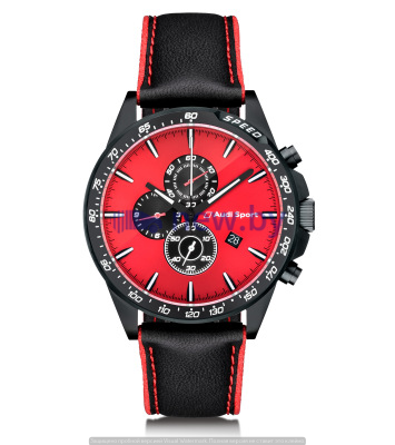 Мужские наручные часы хронограф Audi Sport Chronograph, Mens, black/red, артикул 3101900400