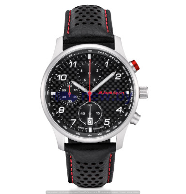Мужские наручные часы хронограф Audi Sport Chronograph Carbon, Mens, black/silver, артикул 3101900500