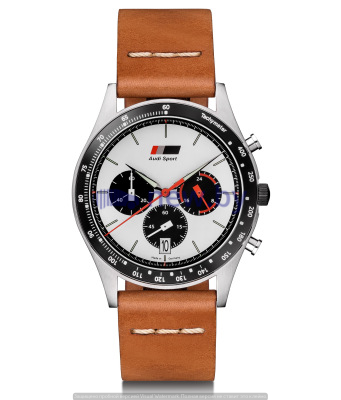 Мужские наручные часы хронограф Audi Heritage Chronograph, Mens, brown/white, артикул 3101900600