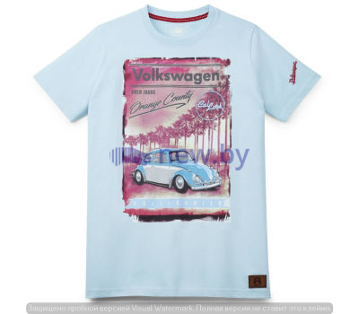 Мужская футболка Volkswagen Classic T-Shirt, Orange County, Men's, Turquoise, артикул 311084200AJ61