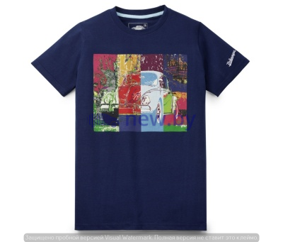 Мужская футболка Volkswagen T-Shirt Classic, Beetle Pop Art, Men's, Dark Blue, артикул 311084200AZZ4