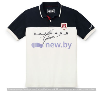 Мужская рубашка-поло Volkswagen Classic Men's Polo Shirt, Karmann Ghia, Beige/Blue, артикул 311084230ACG7