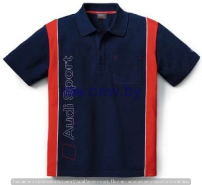 Мужская рубашка-поло Audi Poloshirt, Men, Audi Sport, Blue/Red, артикул 3130704802