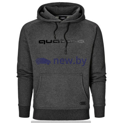 Мужская толстовка с капюшоном Audi Mens hoody, quattro, Dark Grey, артикул 3131700702