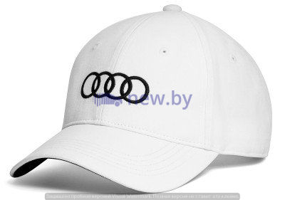 Бейсболка унисекс Audi Rings Unisex Baseball Сap, White, артикул 3131701020