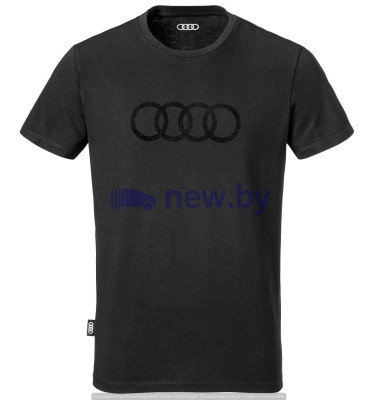 Мужская футболка Audi Rings Mens T-Shirt, Black, артикул 3131701802