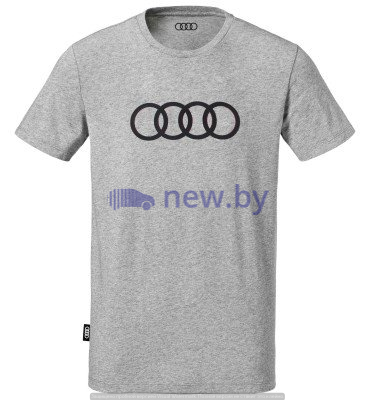Мужская футболка Audi Rings Mens T-Shirt, Grey, артикул 3131701812