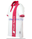 Мужская рубашка-поло Audi Sport Poloshirt, Mens, White/Red, артикул 3131801123 Мужская рубашка-поло Audi Sport Poloshirt, Mens, White/Red, артикул 3131801123