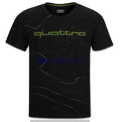 Мужская футболка Audi quattro Mens T-Shirt, Black/Green, артикул 3131802702
