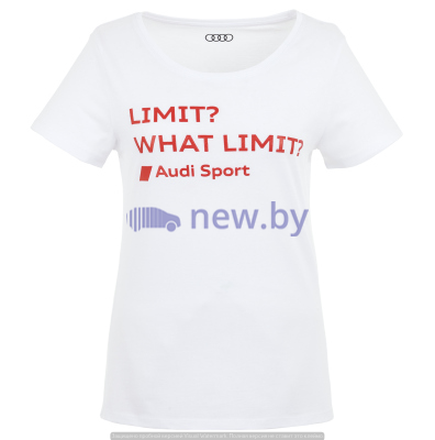 Женская безлимитная футболка Audi Sport T-Shirt, No Limit, Womens, White, артикул 3131901301