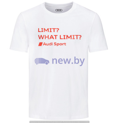 Мужская безлимитная футболка Audi Sport T-Shirt, No Limit, Mens, White, артикул 3131901405