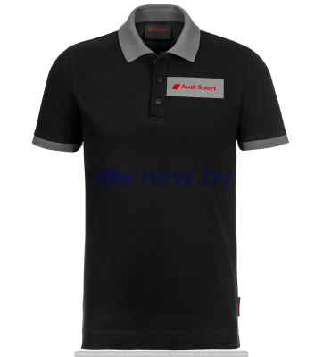 Мужская рубашка-поло Audi Sport Poloshirt, Mens, Black/Grey/Red, артикул 3132001022