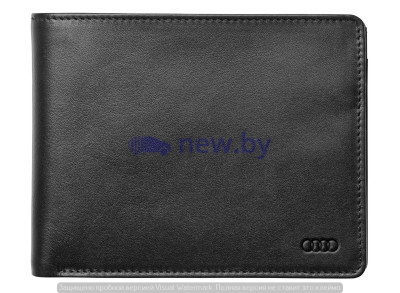 Мужской кожаный кошелек Audi Men's Wallet Leather, Black, артикул 3141700100