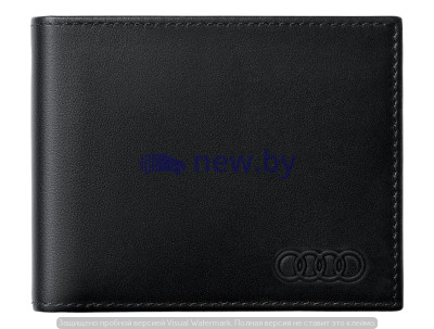 Мужской кожаный мини-кошелек Audi mini Wallet Leather, Mens, black/red, артикул 3151900400