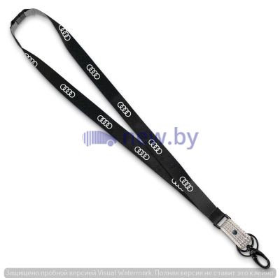 Шнурок с карабином для ключей или бейджа Audi Lanyard, Black, артикул 3181900300