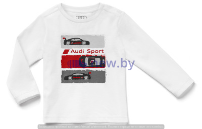 Детская футболка с длинным рукавом Audi Sport Longsleeve, Babys, white, артикул 3201900701