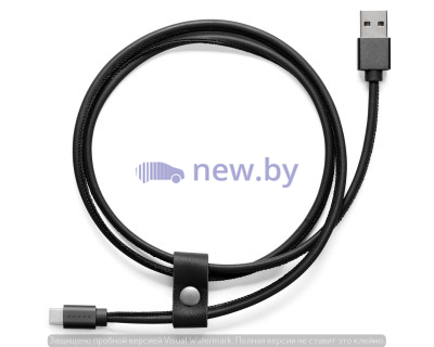 Кожаный кабель USB Volvo Leather Charger Cable Type C, Black, артикул 32220721
