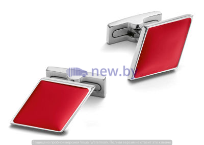 Мужские запонки Audi Sport Cuff Links Red Rhombus, Mens, red/silver, артикул 3291502100