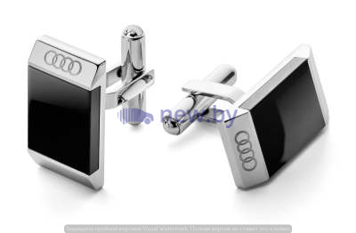 Мужские запонки Audi Cuff Links, Mens, black/silver, артикул 3291800200