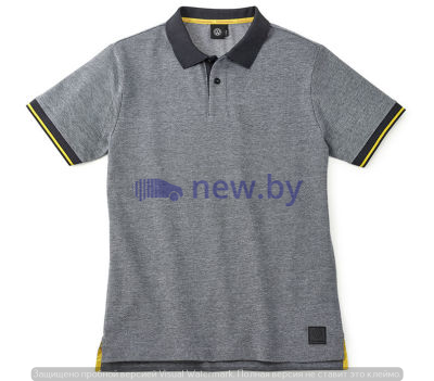 Мужская рубашка-поло Volkswagen Logo Men's Polo Shirt, Grey/Black/Yellow, артикул 33D084230A8XP