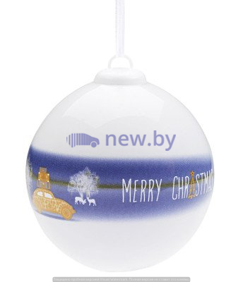 Фарфоровый елочный шар с изображением Volkswagen Beetle Merry Christmas, артикул 35D087790