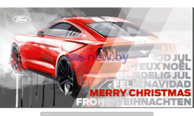 Новогодняя открытка Ford Mustang, артикул 36100587