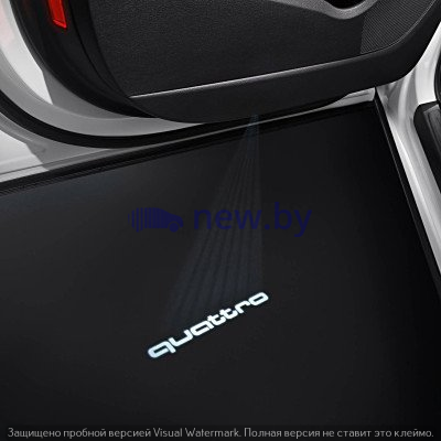 Светодиодная подсветка порогов, надпись quattro Audi LED design for entry area, set of two, standart, артикул 4G0052133H