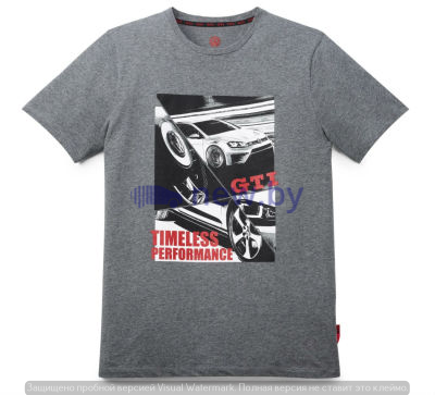 Мужская футболка Volkswagen GTI T-Shirt, Timeless Performance, Men's, Grey Melange, артикул 5KA084200A573