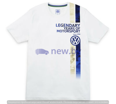Мужская футболка Volkswagen T-Shirt, Legendary years of Motorsport, Men's, White, артикул 5NG084200A23A