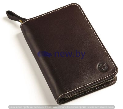 Кожаный кошелек BMW Motorrad Leather Wallet, Dark Brown, артикул 76619898234
