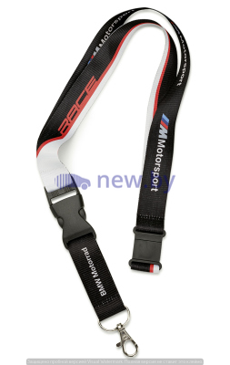 Шнурок с карабином BMW Style Motorrad Motorsport Lanyard, Black/White/Red, артикул 76629446493