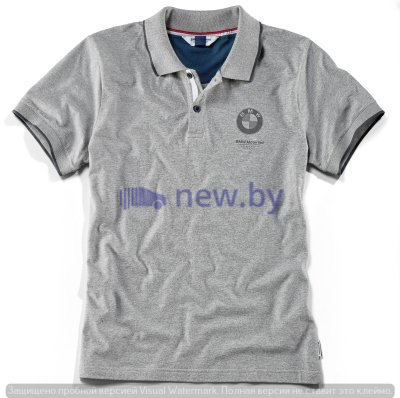 Мужская рубашка-поло BMW Motorrad Polo-shirt, Men, Grey, артикул 76898351606
