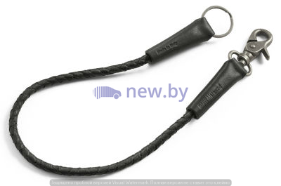 Кожаный брелок с карабином BMW Motorrad Leather Key Ring, Dark Grey, артикул 76898395746