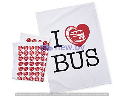 Набор кухонных полотенец Volkswagen Kitchen Towel, T1 Bulli, White, 2018, артикул 7E0084501A