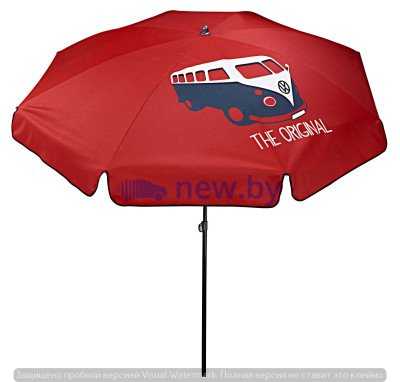 Пляжный зонт Volkswagen Sun Umbrella, T1 Bulli, Red, артикул 7E0087605