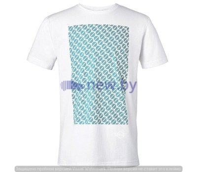 Мужская футболка MINI Men's T-Shirt Signet, White/Aqua, артикул 80142445618