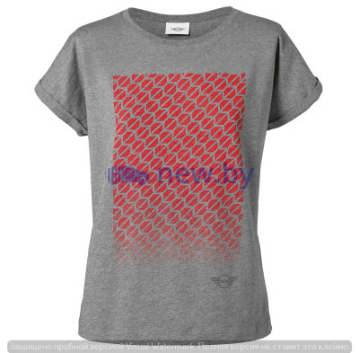 Женская футболка MINI Signet T-Shirt Women’s, Grey/Coral, артикул 80142454927