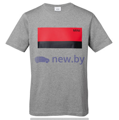Мужская футболка MINI Wordmark T-Shirt Men's, Grey/Coral/Black, артикул 80142454963