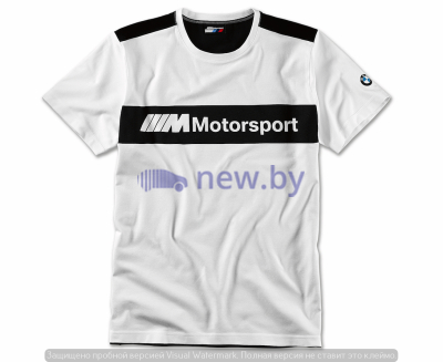 Мужская футболка BMW Motorsport T-Shirt, Colour Block Design, Men, White/Black, артикул 80142461101