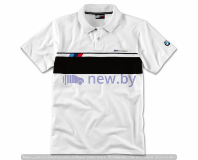 Мужская рубашка-поло BMW M Motorsport Polo-Shirt, Men, White, артикул 80142461106