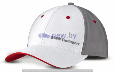 Бейсболка BMW Golfsport Cap, Unisex, White/Grey/Red, артикул 80162460953