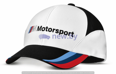 Бейсболка BMW Motorsport Fan Cap, Unisex, White/Black, артикул 80162461126